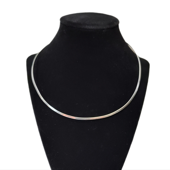 Vintage MEXICO Solid Sterling Silver Collar Choker Necklace 16.5" - Picture 10 of 10